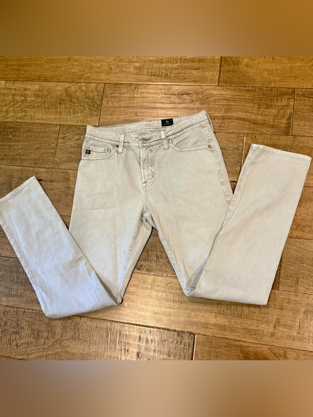 AG Adriano Goldschmied Light Beige Slim Jeans